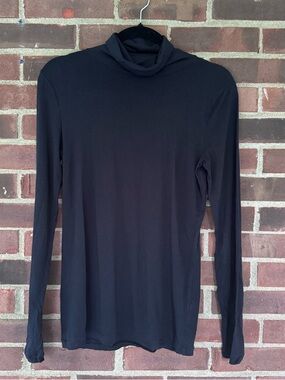 J.Crew Black Turtleneck Top Long Sleeve 100% Cotton Women’s Small Regular